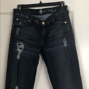 skinny, distressed 7 for all mankind jeans. sz 27
